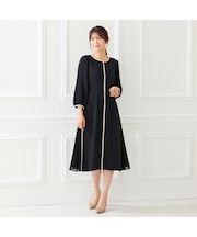 【接触冷感/シワになりにくい】サイド切替えワンピース