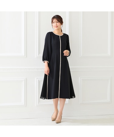 【接触冷感/シワになりにくい】サイド切替えワンピース