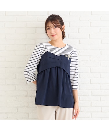 【人気デザイン】レイヤード風カットソー