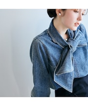 ライトデニムカラーステッチブラウス