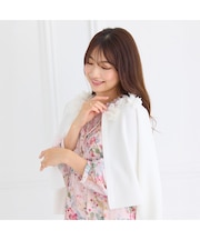 オーガンジーフラワーニットカーディガン