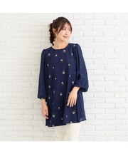 小花刺繍バルーンスリーブチュニック