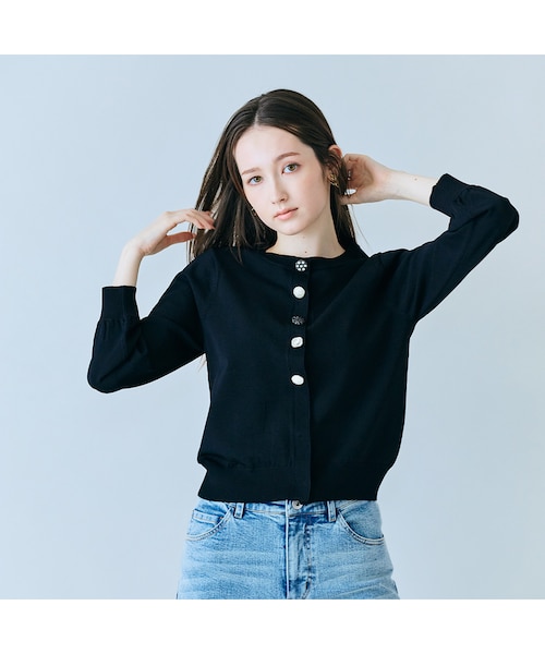 ビジューボタンカーディガン｜ローズティアラの通販｜&mall（アンド