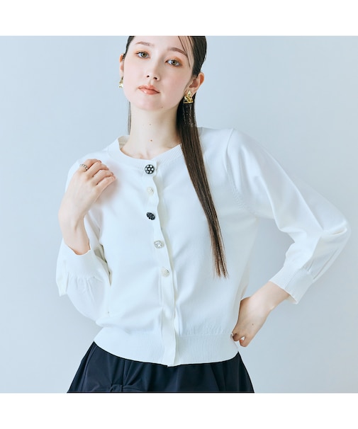 ビジューボタンカーディガン