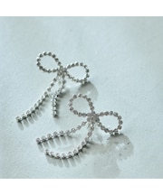 クリスタルリボンイヤリング