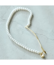 パール風ラインバーネックレス