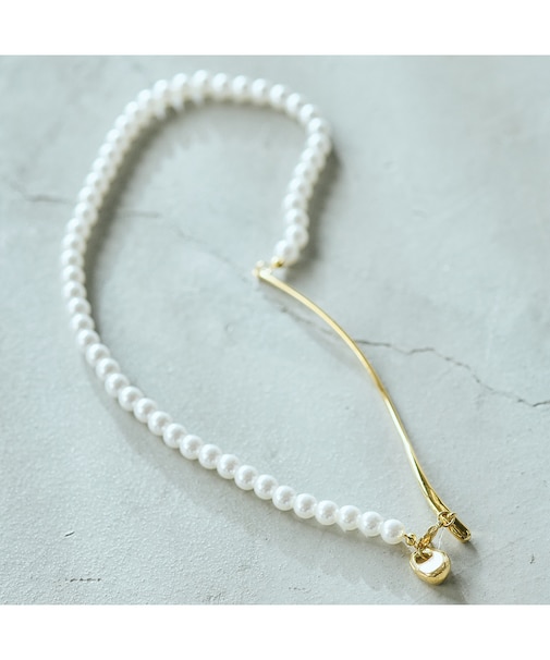 パール風ラインバーネックレス