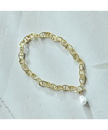 バロックパール風デザインチェーンネックレス