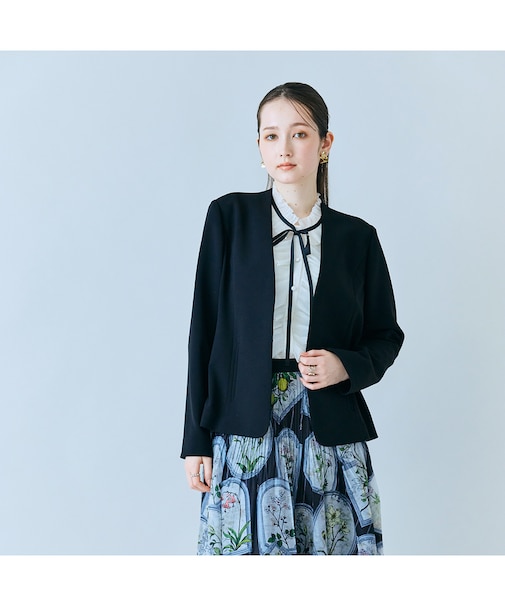 ノーカラーコンパクトジャケット