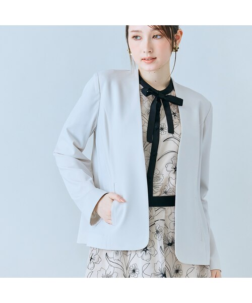 ノーカラーコンパクトジャケット｜ローズティアラの通販｜&mall