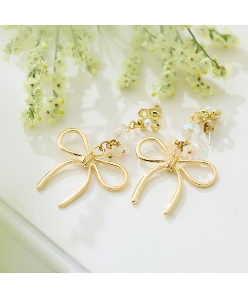 リボンピアス｜ローズティアラの通販｜&mall（アンドモール）三井