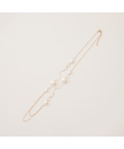 パール調ビーズウエーブネックレス