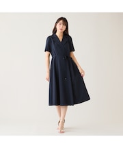 【速乾性/吸汗性】ラップ風シャツワンピース