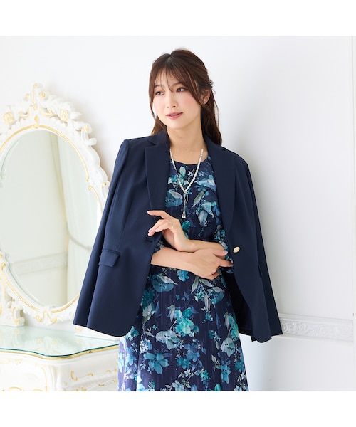 セットアップ対応】【イージーケア】ロングテーラードジャケット