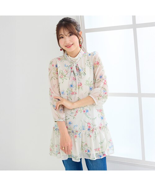 サイドプリーツハートチュニック｜ローズティアラの通販｜&mall