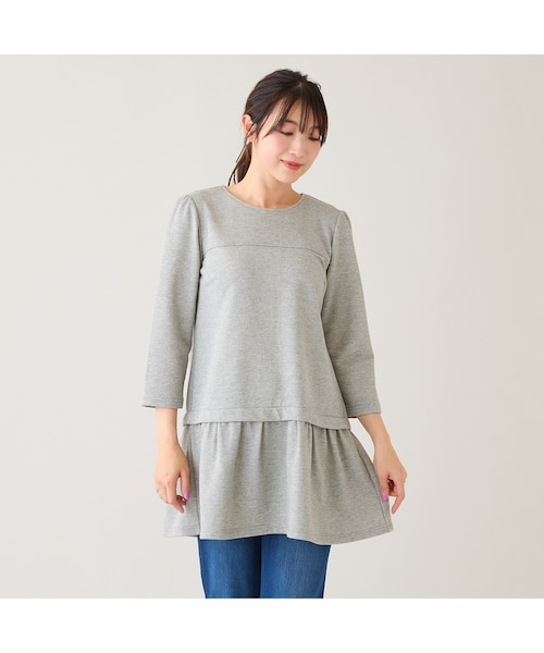 リボンディテールスウェットチュニック｜ローズティアラの通販｜&mall
