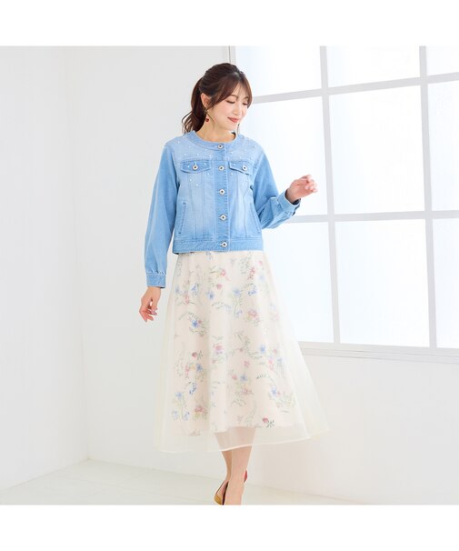 フラワープリントフレアスカート