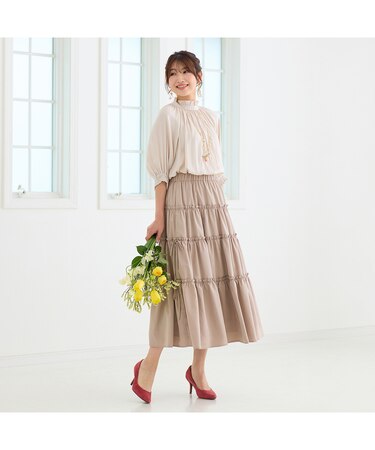 ダブルフリルティアードスカート
