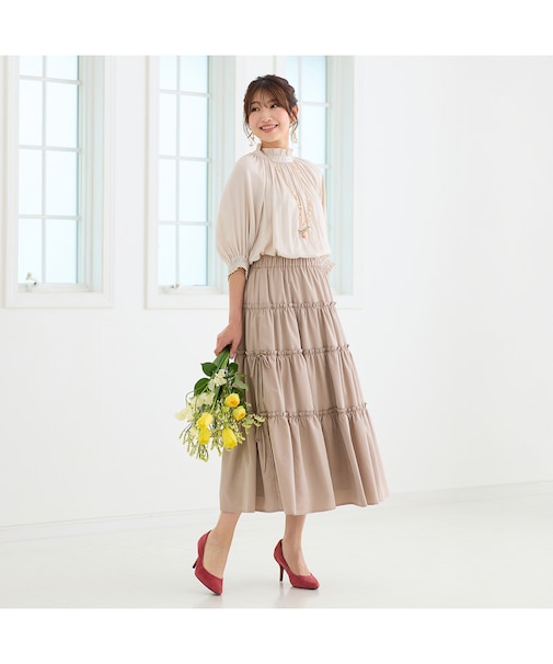 ダブルフリルティアードスカート