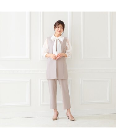 【セットアップ対応】【イージーケア】ストレッチツイルジレ