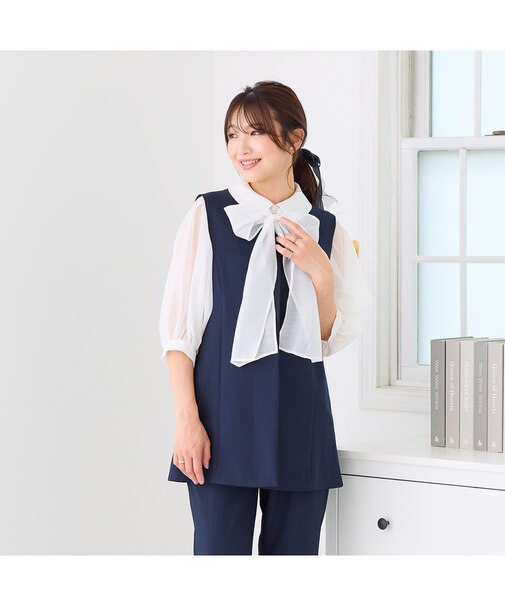 【セットアップ対応】【イージーケア】ストレッチツイルジレ