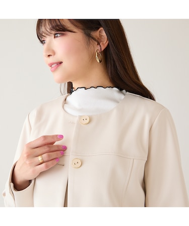 ダンボールニットノーカラージャケット