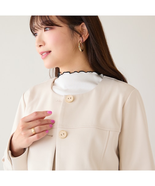 ダンボールニットノーカラージャケット