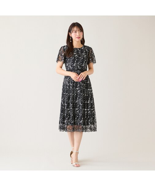 チュール刺繍ワンピース