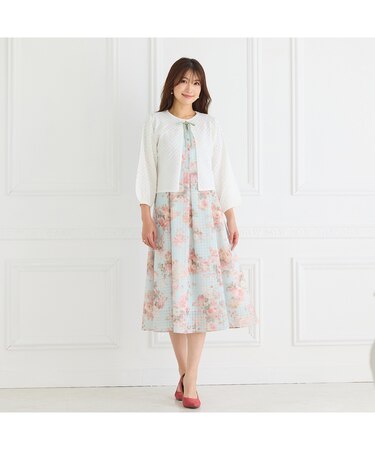 シアーチェックレースアップワンピース