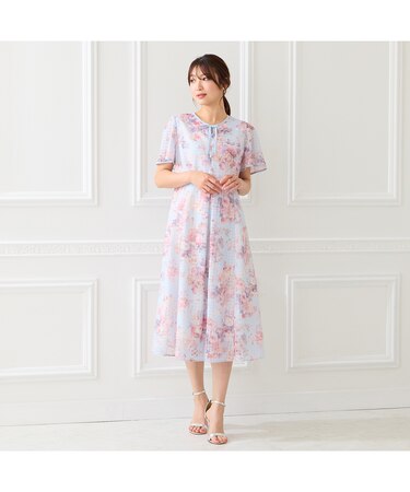 シアーチェックレースアップワンピース