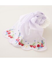 フルーツ柄スカラップ刺繍ストール