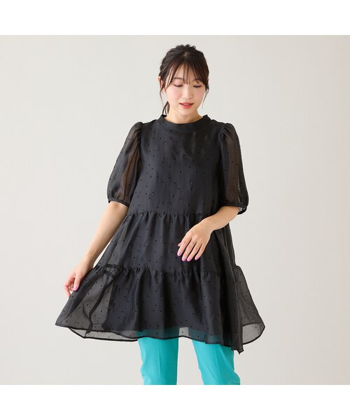 バックリボンハートフロッキーチュニック｜ローズティアラの通販