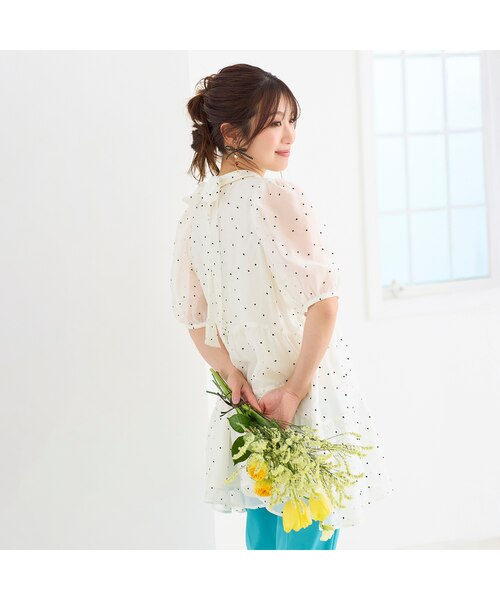 バックリボンハートフロッキーチュニック｜ローズティアラの通販