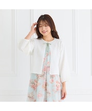 透かし編みニットジャカードカーディガン