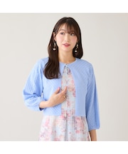 透かし編みニットジャカードカーディガン