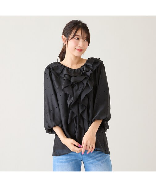 ハートドットフリルブラウス