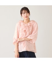 ハートドットフリルブラウス