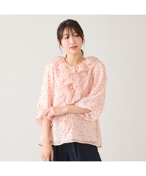 ハートドットフリルブラウス
