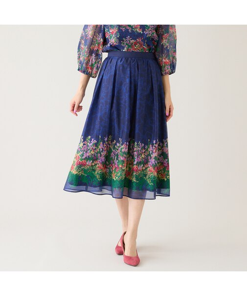 【セットアップ対応】フラワーガーデンオーガンジースカート