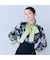 フラワーパネルプリントブラウス