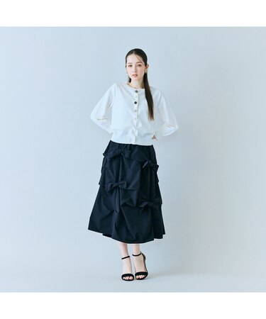 立体リボンモチーフロングスカート