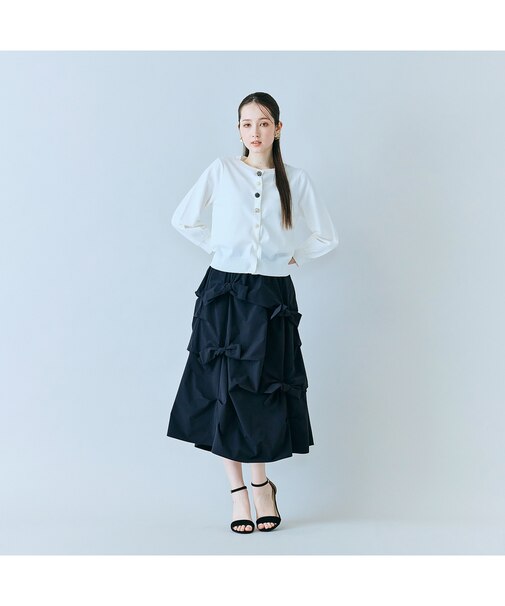 立体リボンモチーフロングスカート