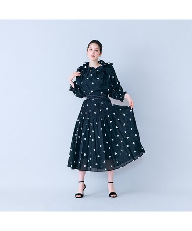 ハートプリントプリーツスカート