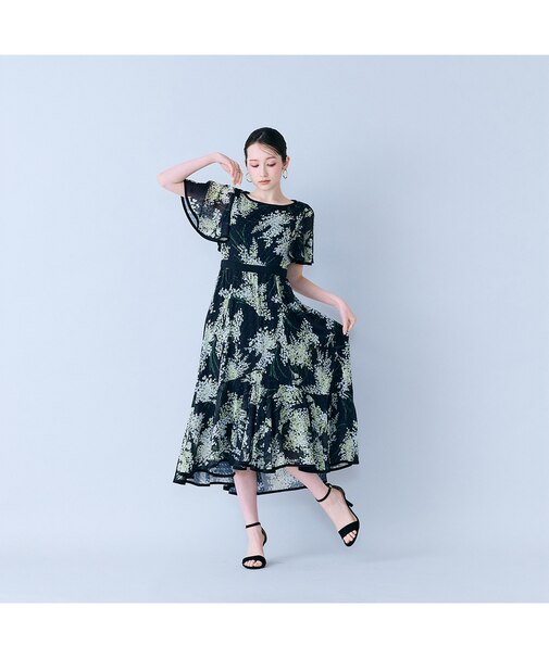 ミモザプリントワンピース