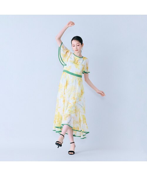 ミモザプリントワンピース｜ローズティアラの通販｜&mall（アンド