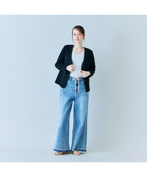 カラミノーカラーVネックジャケット