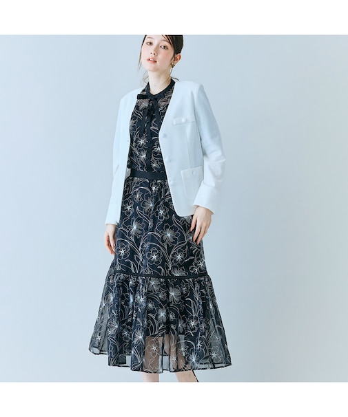 カラミノーカラーVネックジャケット