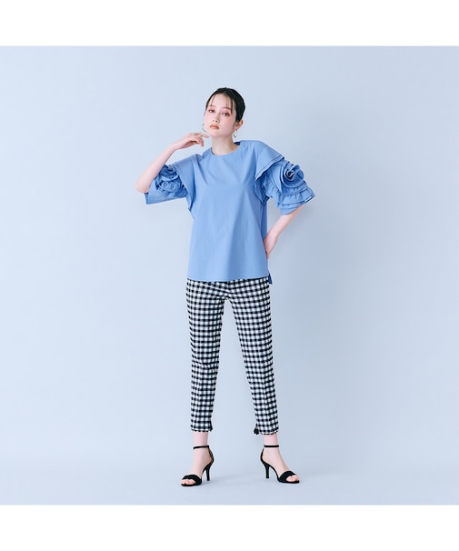 サブリナパンツ/ チェック