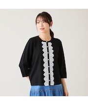 レーストリミングニットカーディガン