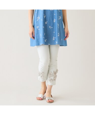 【人気アイテム/新色追加】【伸縮性◎】リボンレギンスパンツ